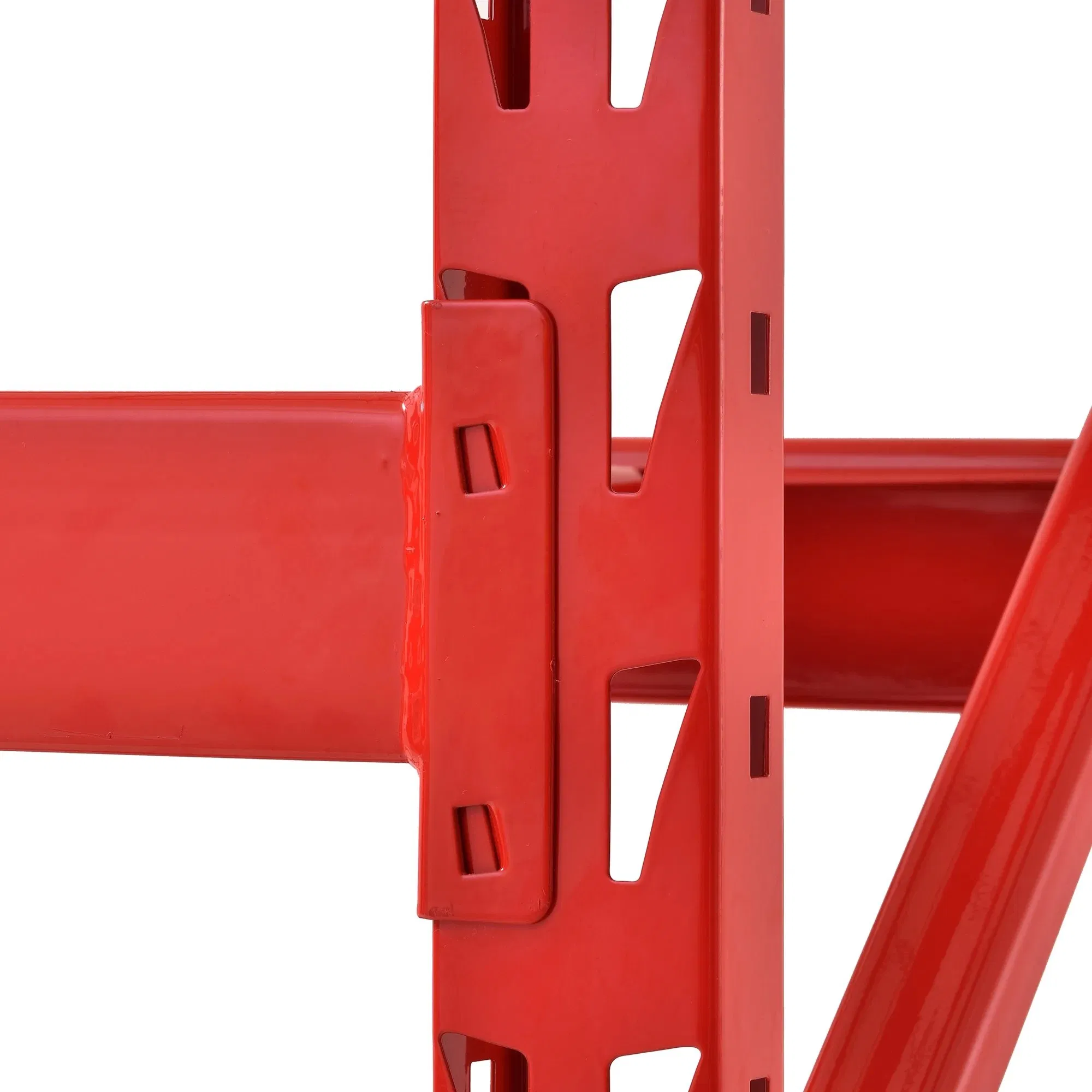 3-Tier Heavy Duty Industrial Welded Steel Storage Shelving Unit (Red)