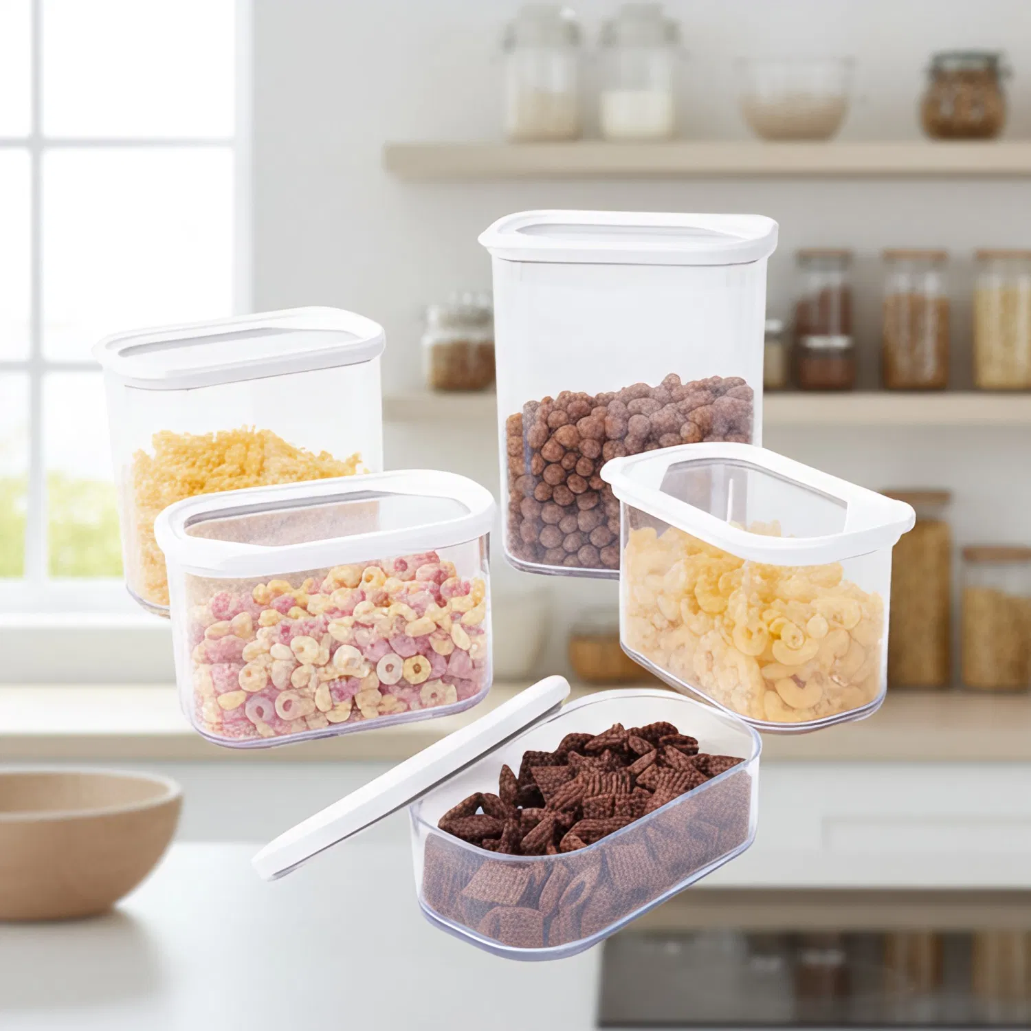 Airtight Food Storage Container with Lid Stackable Kitchen Storage Containers for Cereal Flour Sugar