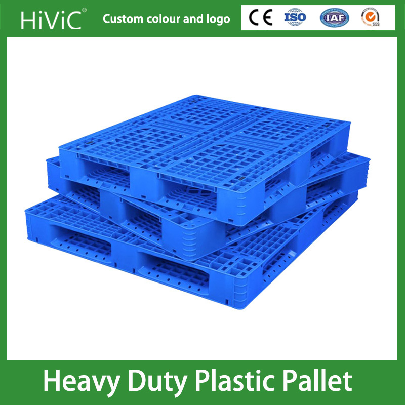 Forklift Recycled Durable Grid Warehouse Tray Shipping PVC Logistic Hygienic Warehouse Storage Black Near Me Euro Steel Heavy Duty Plastic Pallets for Sale