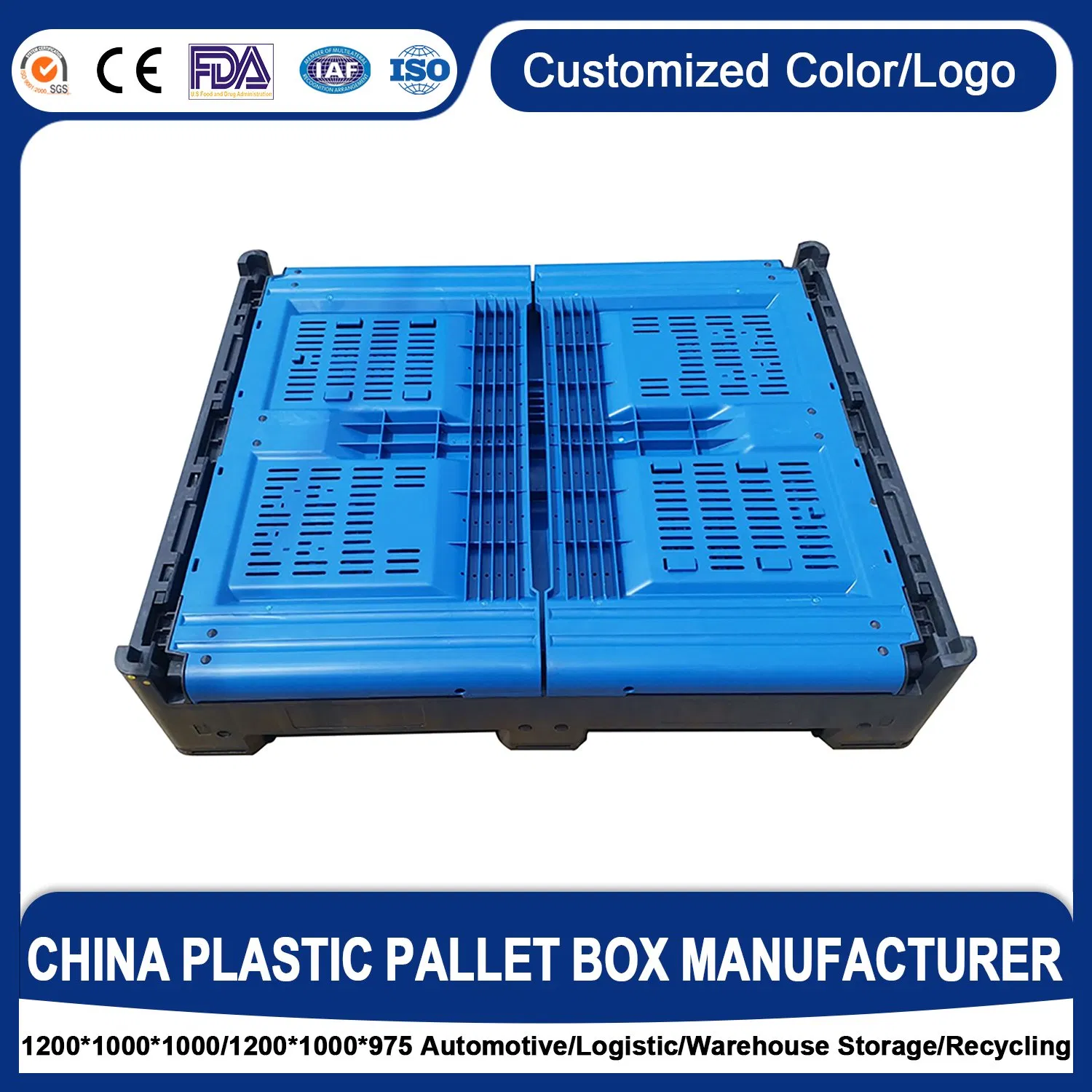 Australian Heavy Duty Customized Mesh Large Bulk Collapsible Vgriculture Box Stackable Ventilated Foldable Storage Plastic Pallet Bin for Fruits/Vegetables