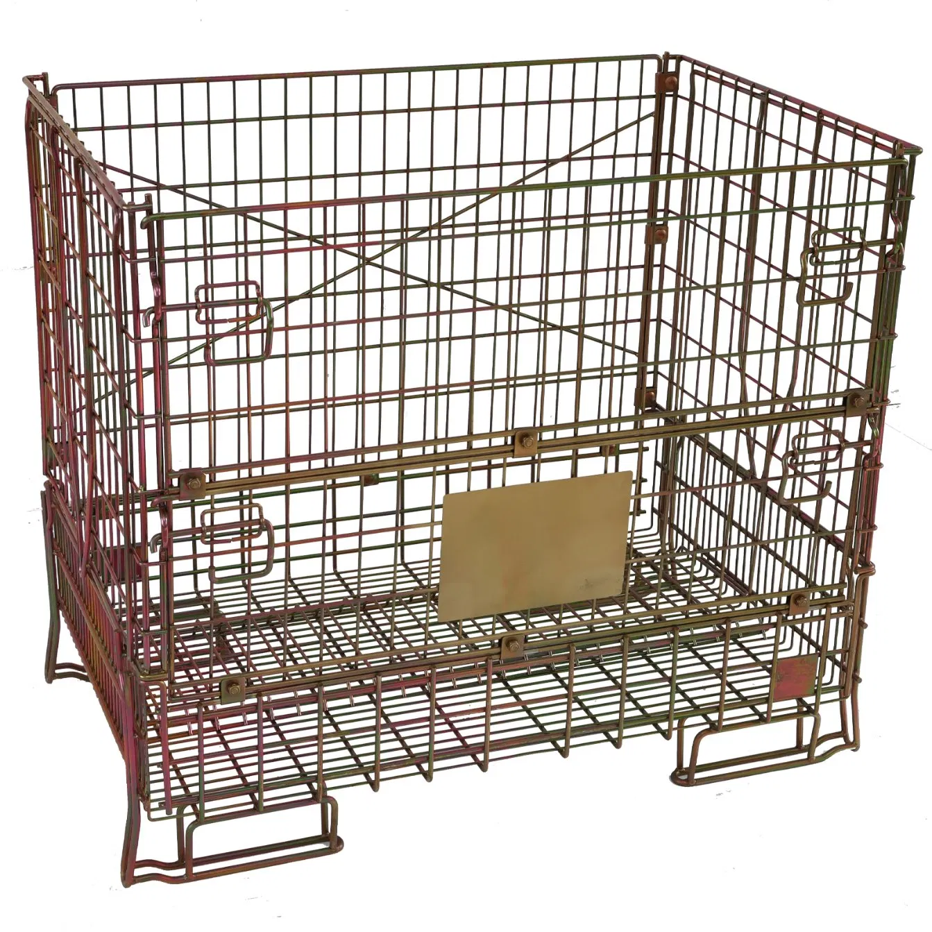 Factory Price Foldable Wire Mesh Metal Pallet Folding Warehouse Lockable Storage Cages