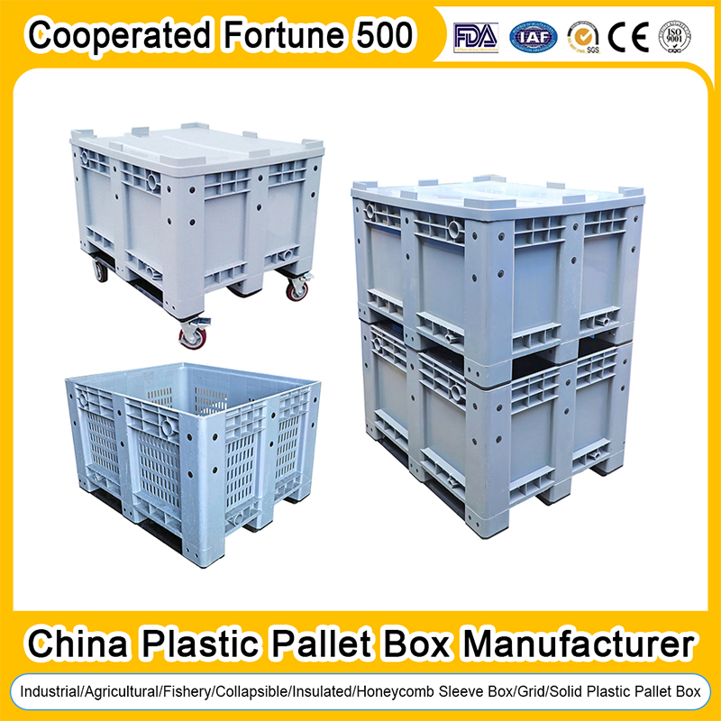 Euro 1000L Vented 1200X800 Transport Stackable Logistics Reusable Rigid HDPE Plastic Solid Side Locking Pallet Card Box Bulk Storage Container Price for Fruit