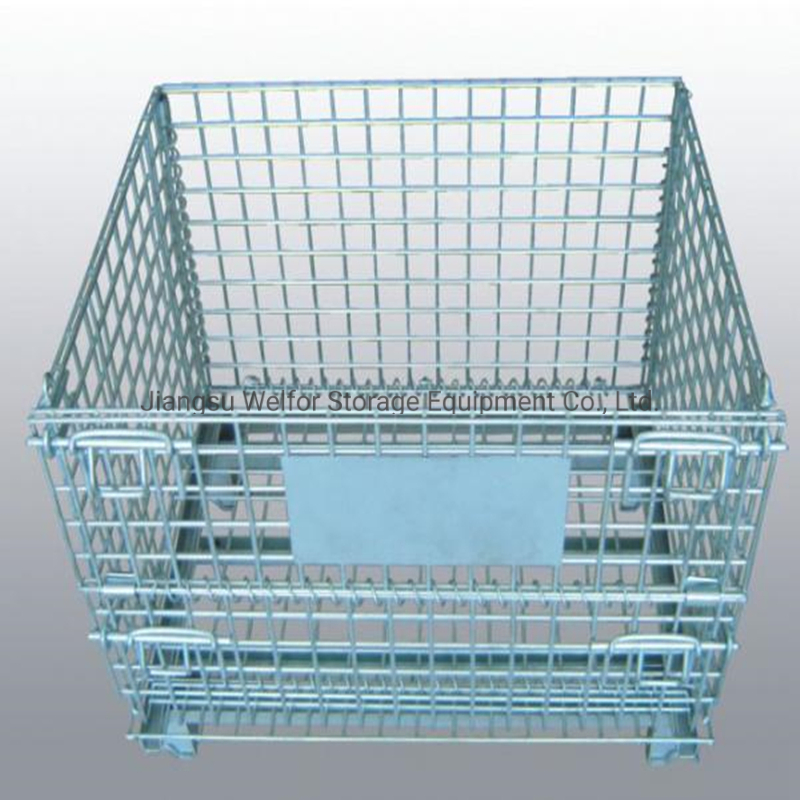 Heavy Duty Steel Collapsible Wire Mesh Pallet Stillage for Warehouse Storage