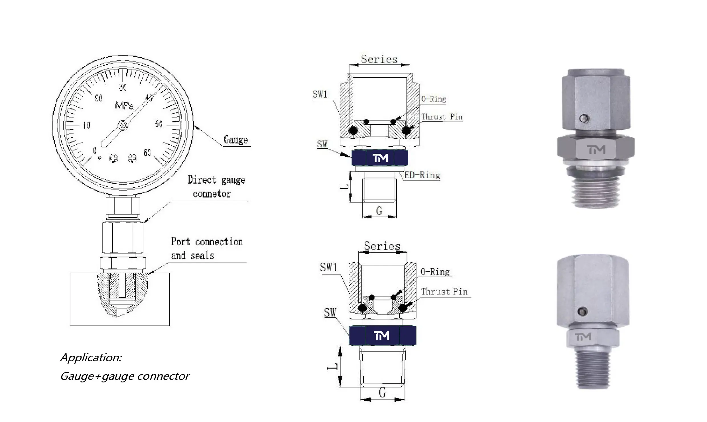 China SD pressure gauge adapter Suppliers, Factory