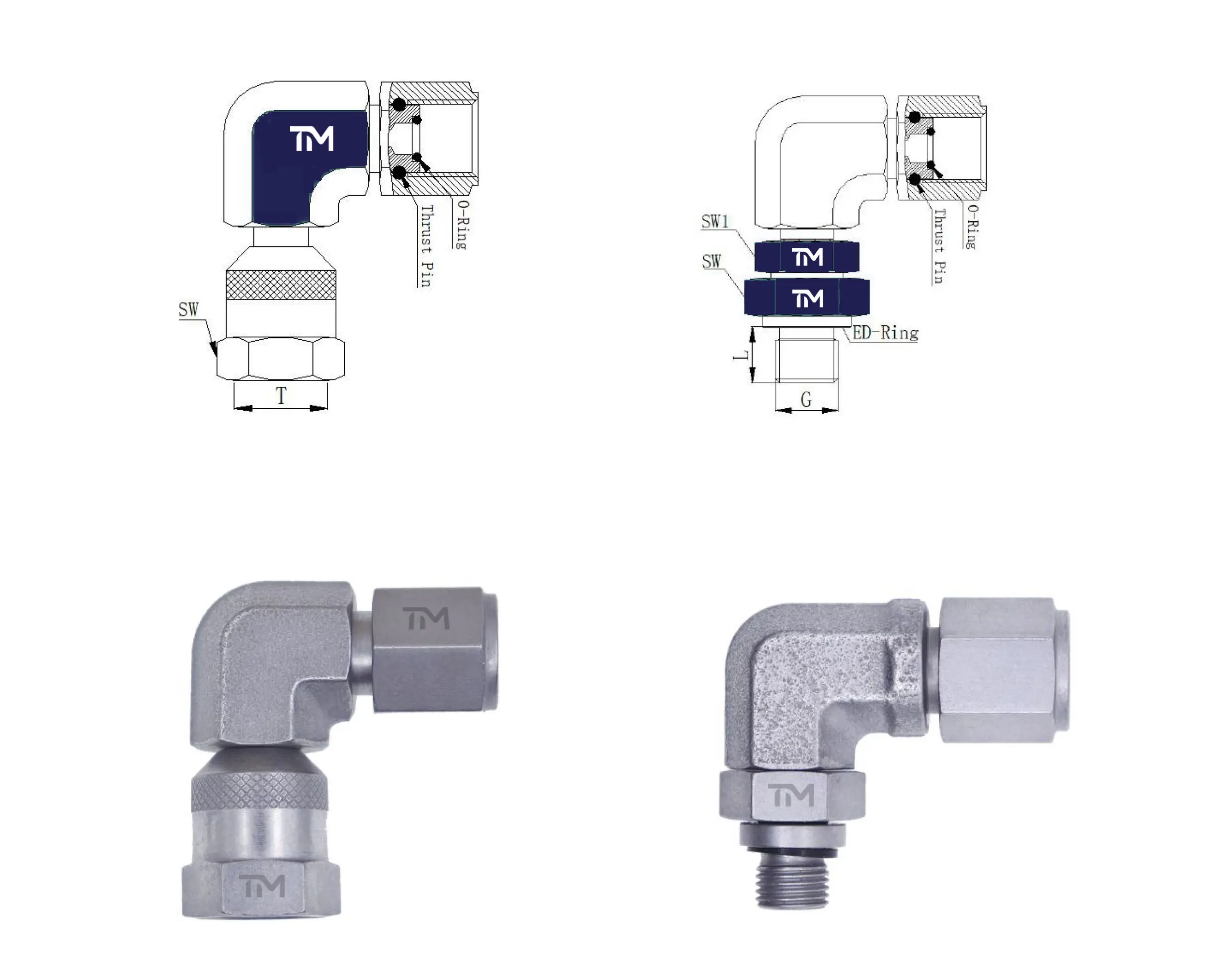 China 90/45 degree elbow pressure gauge connector Suppliers, Factory
