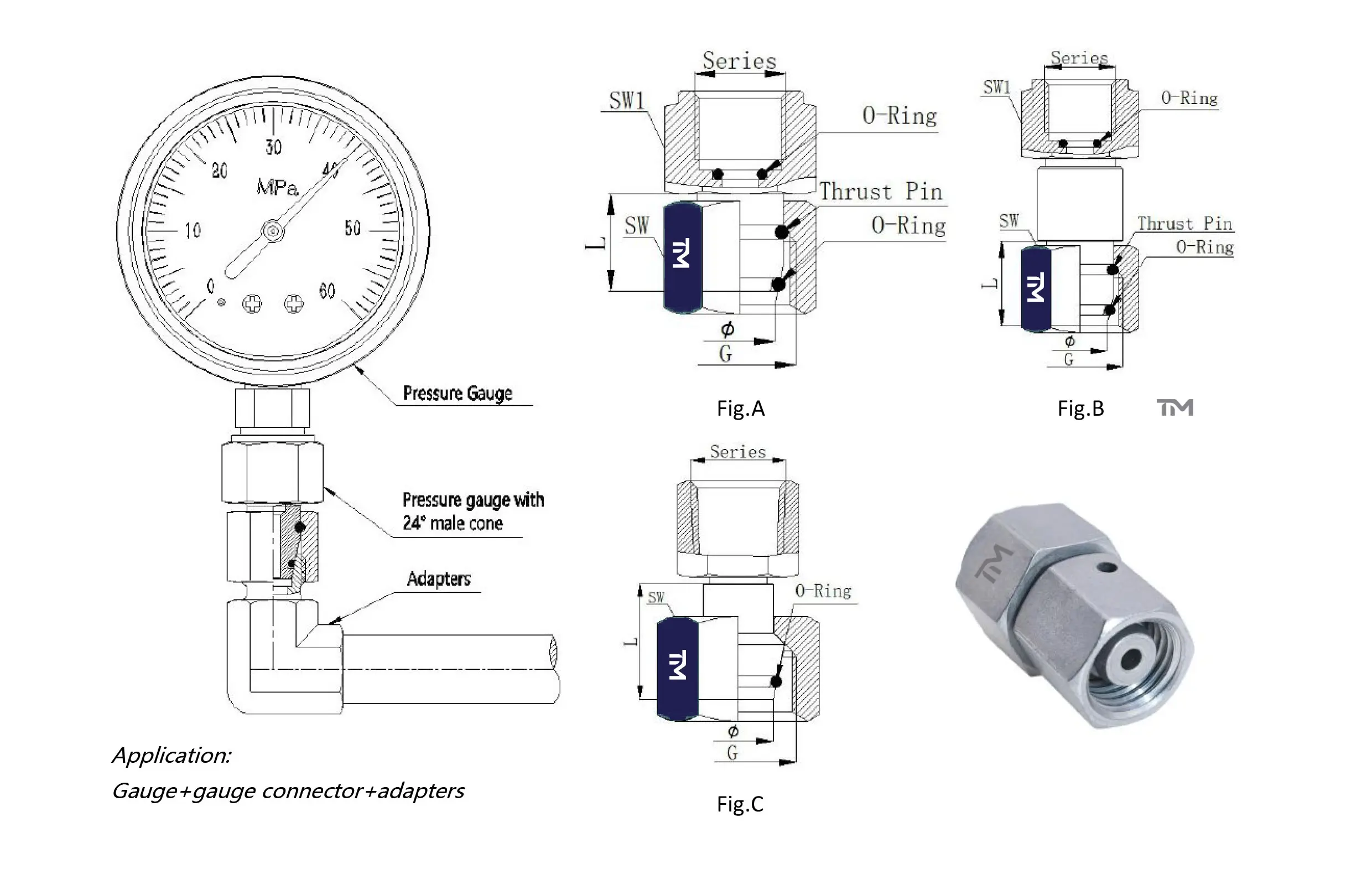Wholesale DKO 24° Pressure Gauge Connector Manufacturers, Suppliers