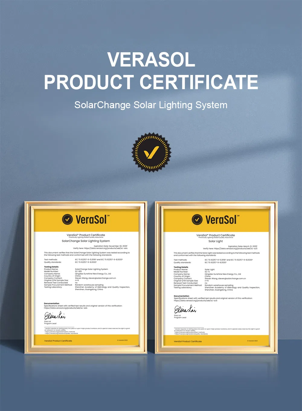 Certificaciones del Producto Solar