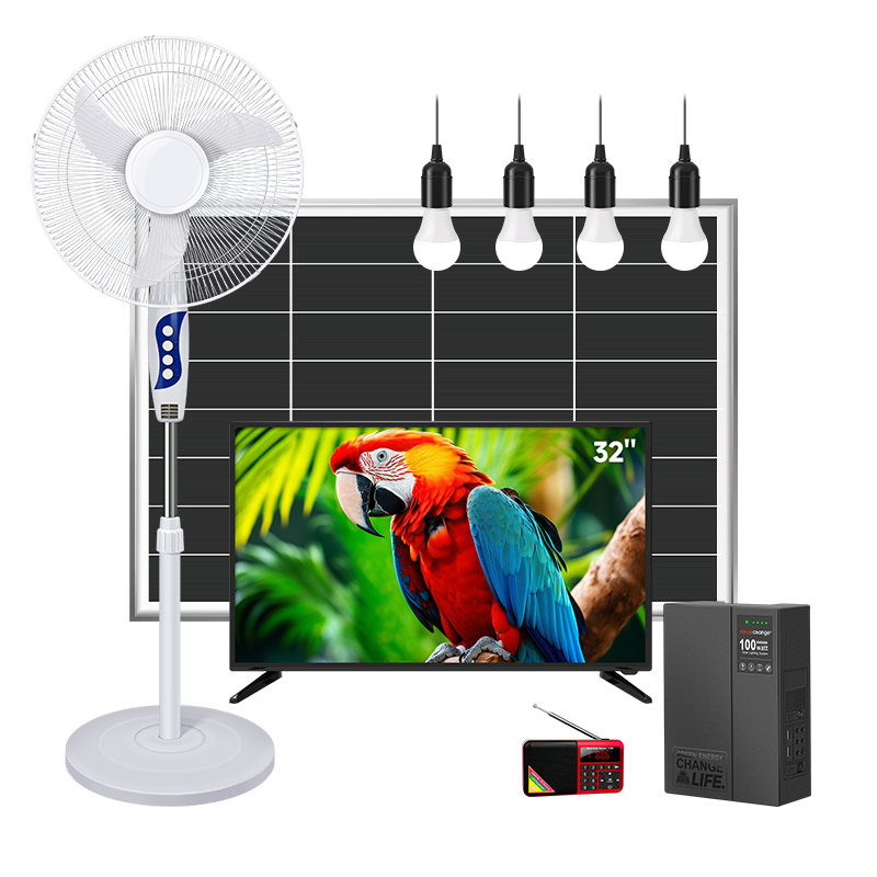 Sistema de Iluminación Solar para el Hogar Certificado Global Verasol OEM/ODM con Ventilador de Pulgadas, Televisor de Pulgadas, Radio y Cuatro Bombillas 30W/50W/80W/100W/120W/150W/180W 16 32