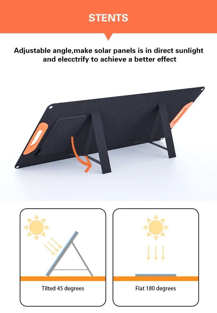 LiFePO4 Generador de energía solar portátil fuera de la red 60W 100W Sistema de energía solar portátil