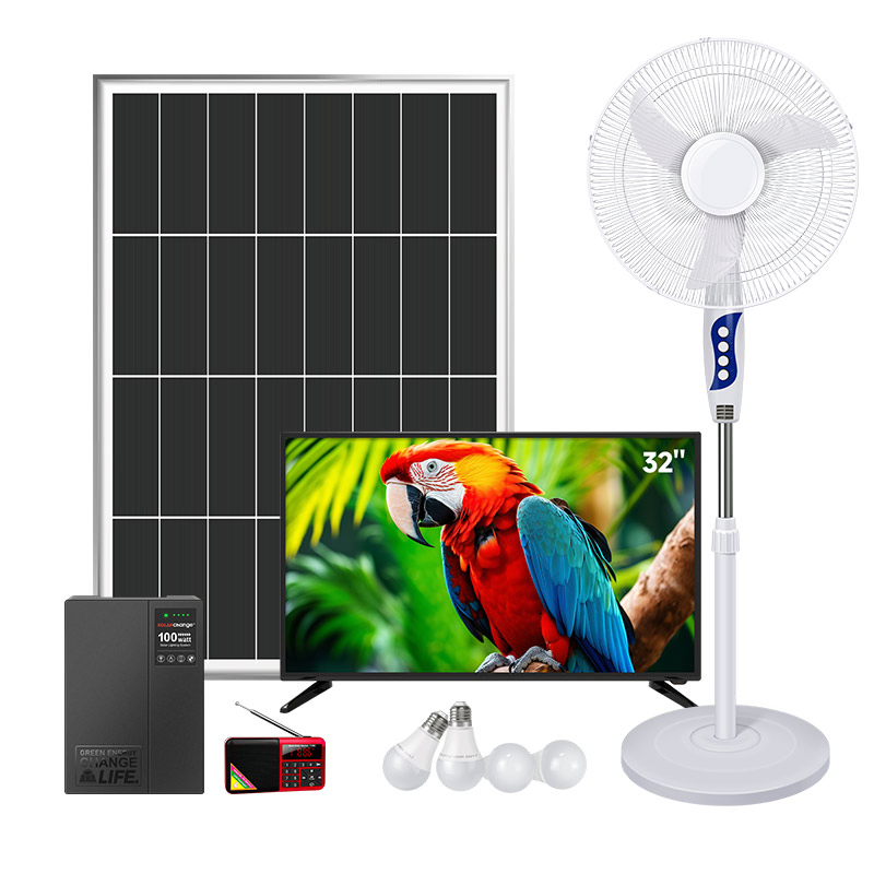 Sistema de Iluminación Solar para el Hogar Certificado Global Verasol OEM/ODM con Ventilador de Pulgadas, Televisor de Pulgadas, Radio y Cuatro Bombillas 30W/50W/80W/100W/120W/150W/180W 16 32
