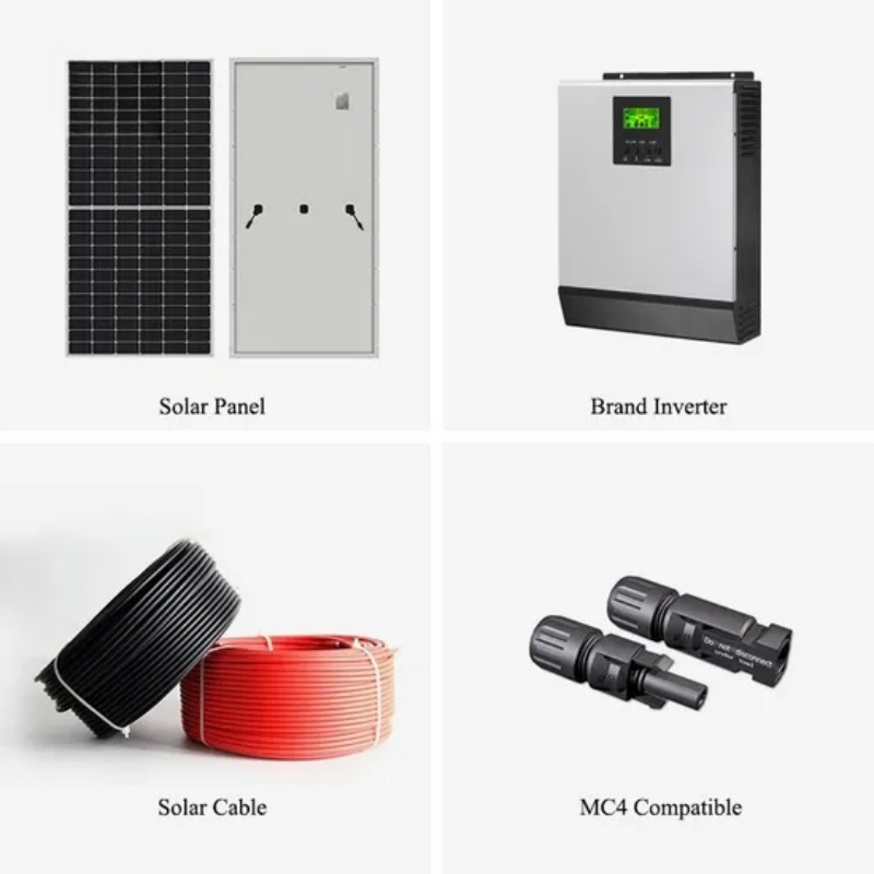 Completo 5kw Sistema de Energía Solar Fuera de la Red con Todos los Accesorios Incluidos