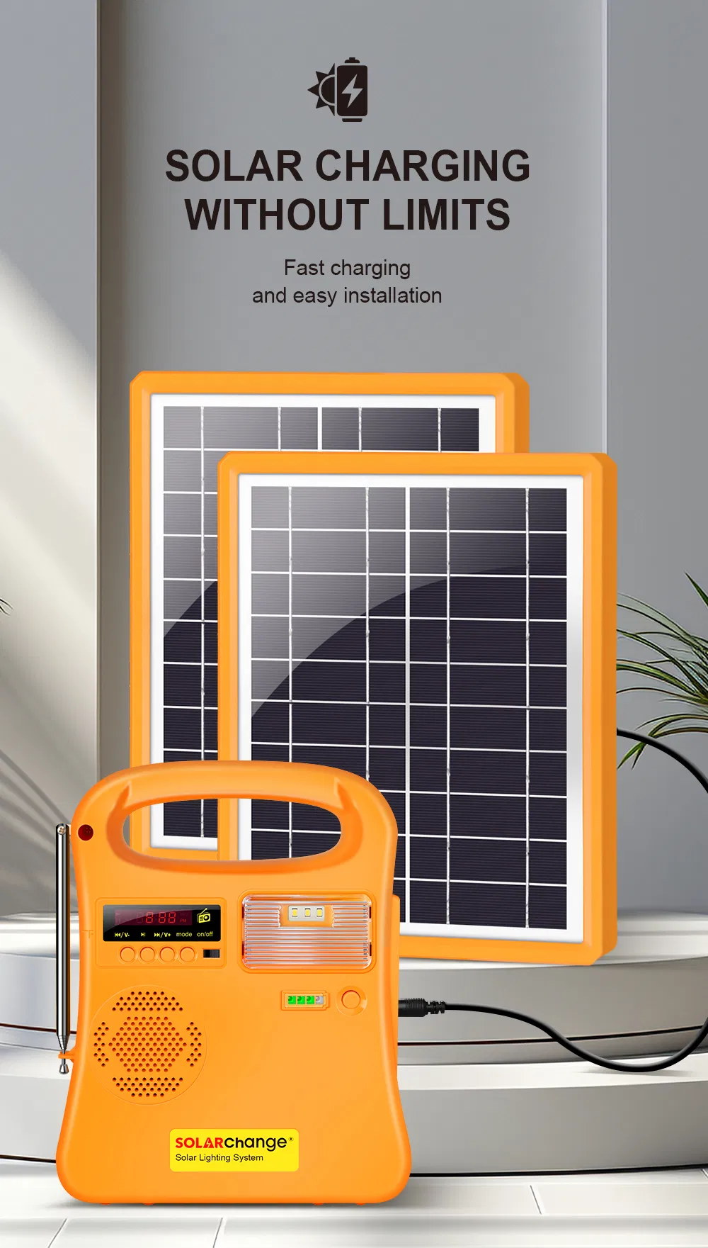 10W Sistema Solar de Iluminación Solar para Áreas Rurales
