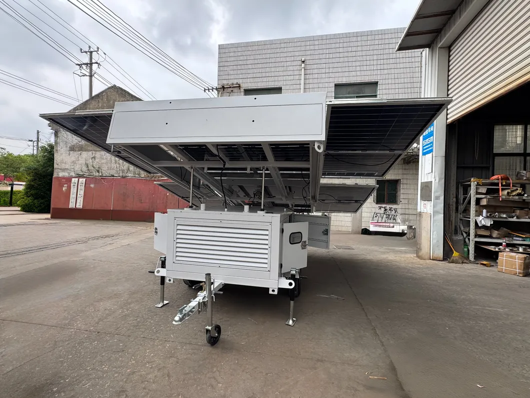 Sistema de Almacenamiento de Energía Solar Remolcable 5000W Inversor 60kwh Capacidad para Áreas Remotas