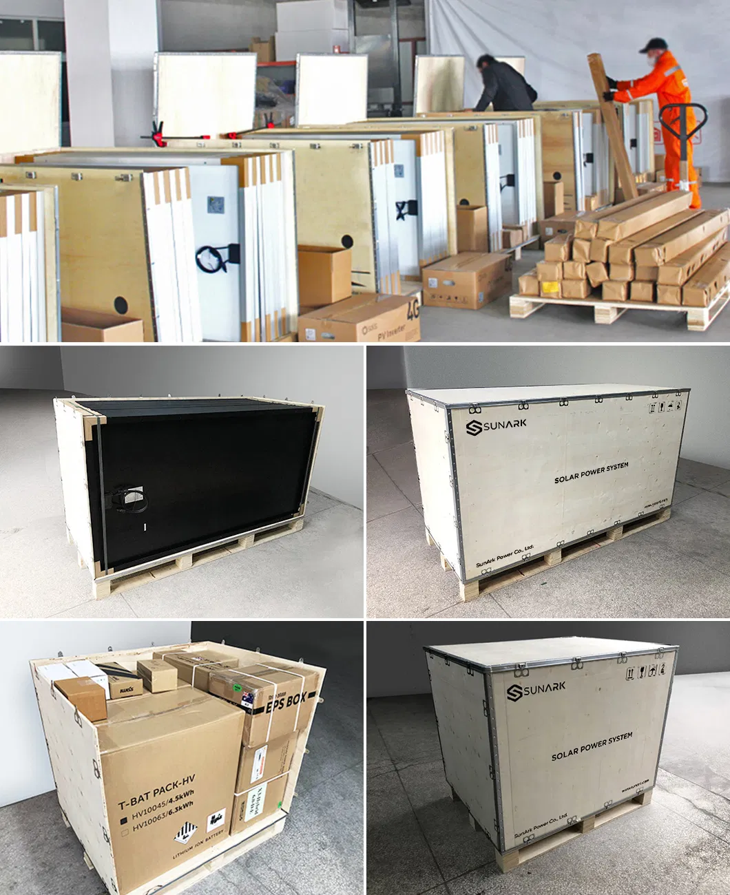 Embalaje de transporte de los equipos