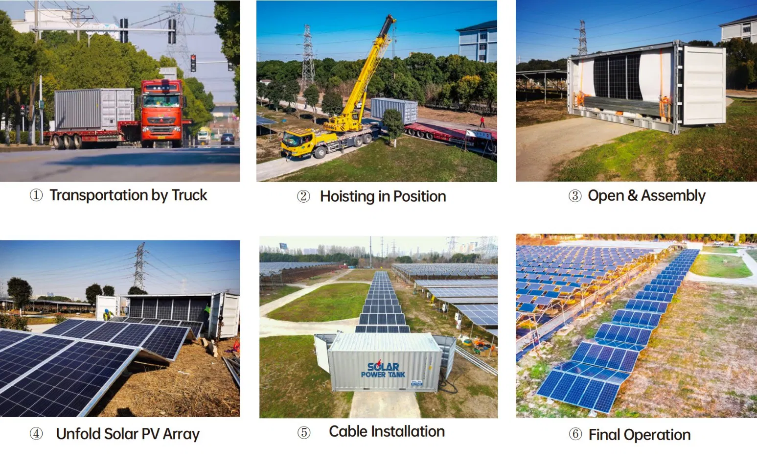 Proyecto de Contenedores de Energía Solar en Campo Abierto