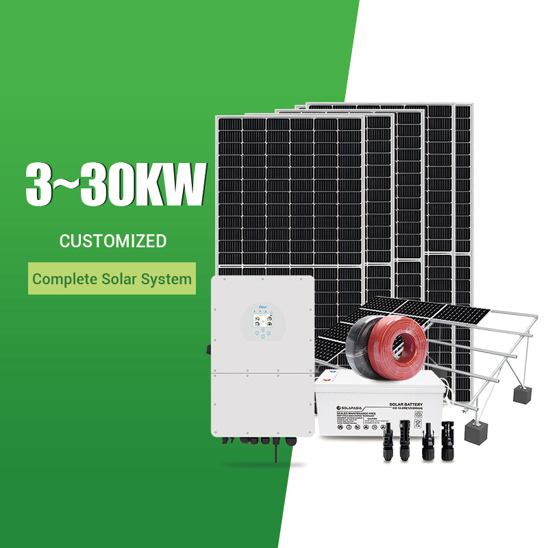 30kw Sistema Solar Completo Fuera de la Red 5kw 10kw 15kw 20kw Sistema Solar Comercial de Batería Fuera de la Red 10kVA Sistema de Energía Solar Todo en Uno para el Hogar