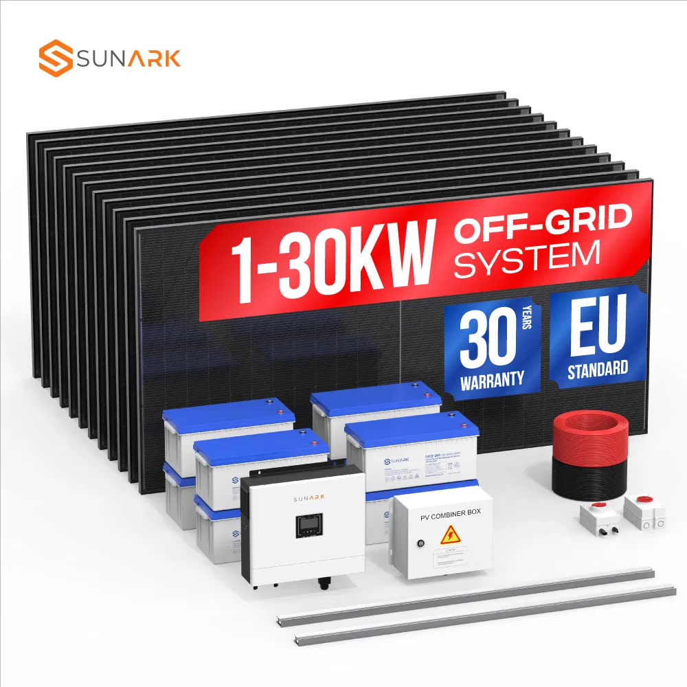 Sistema Solar Residencial Sunark 15kw instalación de paneles solares fuera de la red 10kw 5kw 3kw 2kw Sistema de energía solar para el hogar