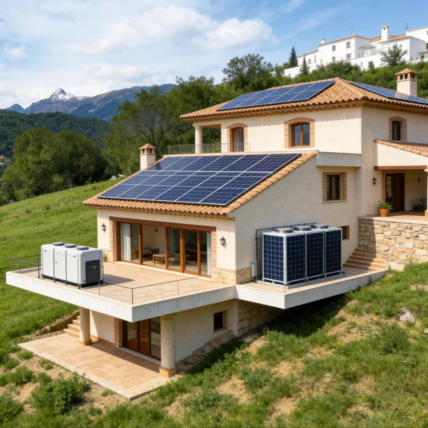 20kwh Casa de Microred Independiente con Sistema Solar, Inversor y Baterías de Almacenamiento (Sistema de Energía Solar Solo)