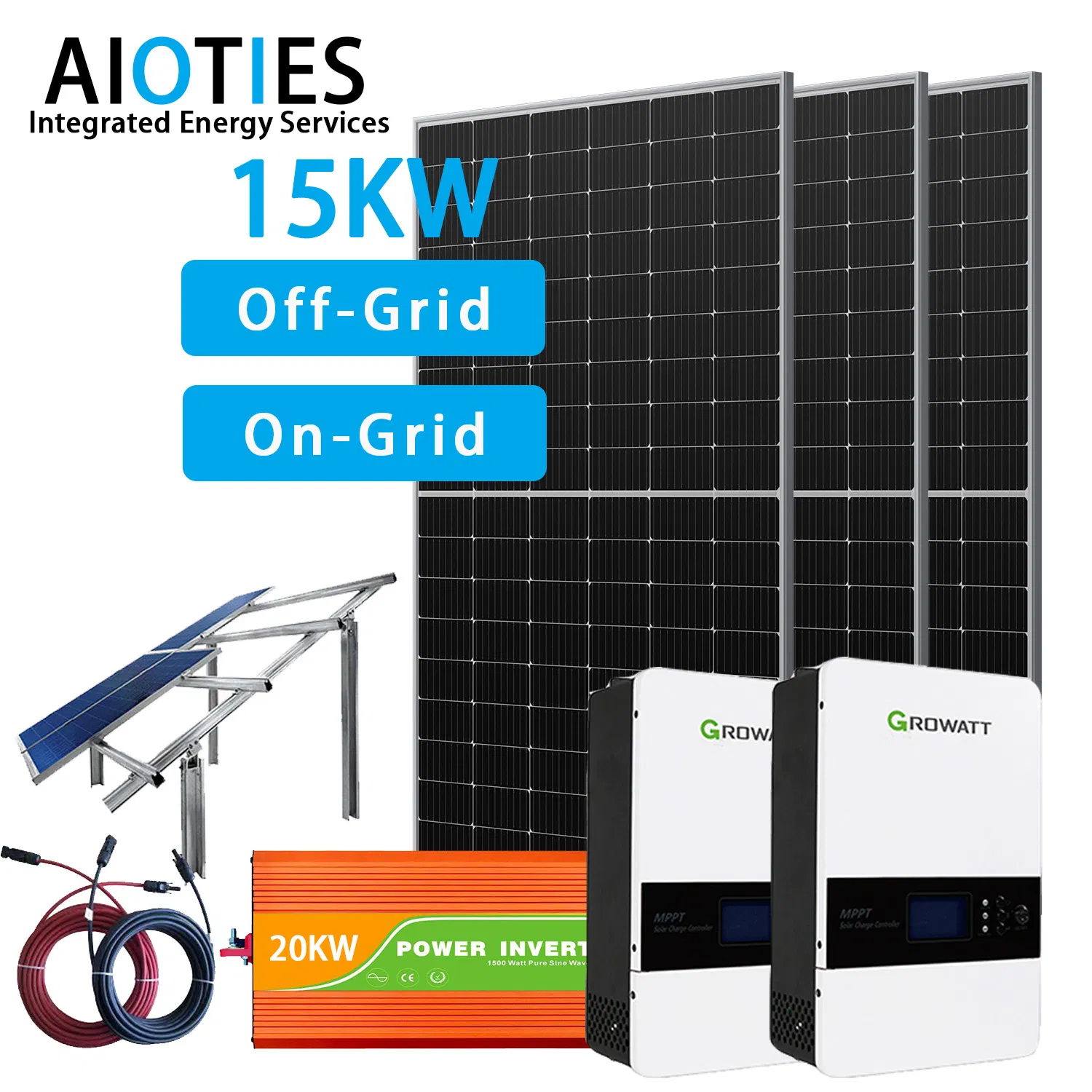 Pagar 8kw 10kw 15kw 20kw Mayorista fuera de la red conectada a la red híbrida hogar residencial fotovoltaico sistema de energía solar renovable