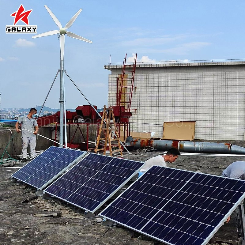 Venta Caliente 24kw Sistema Híbrido de Carga Eólica y Solar para Barcos Marinos, Camping, Cabañas y Aplicaciones de Respaldo de Emergencia Sistema Híbrido Eólico y Solar