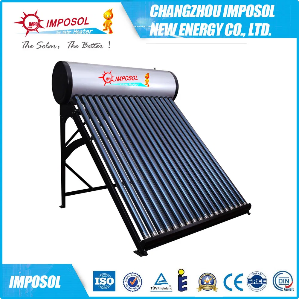 Sistema de calefacción de agua caliente solar pasivo presurizado con tubo de calor (serie YuanMeng) para calefacción central en gimnasios/áreas remotas con SRCC, SABS, Solar Keymark