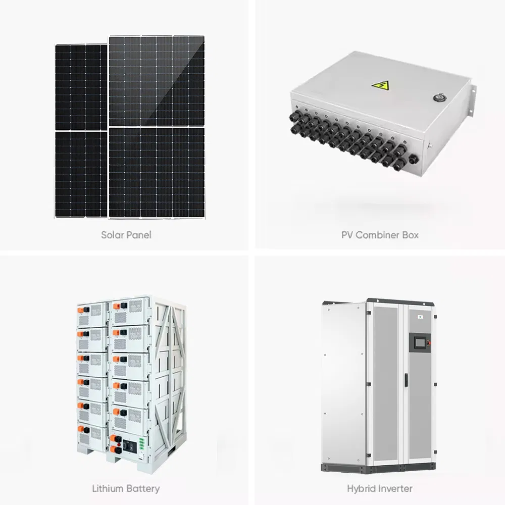 Energía Solar Híbrida 30kw 50kw 100kw Fuera de la Red 50kVA Almacenamiento 50kwh 100kwh 200kwh Sistema de Respaldo de Batería de Litio para Fábrica LiFePO4
