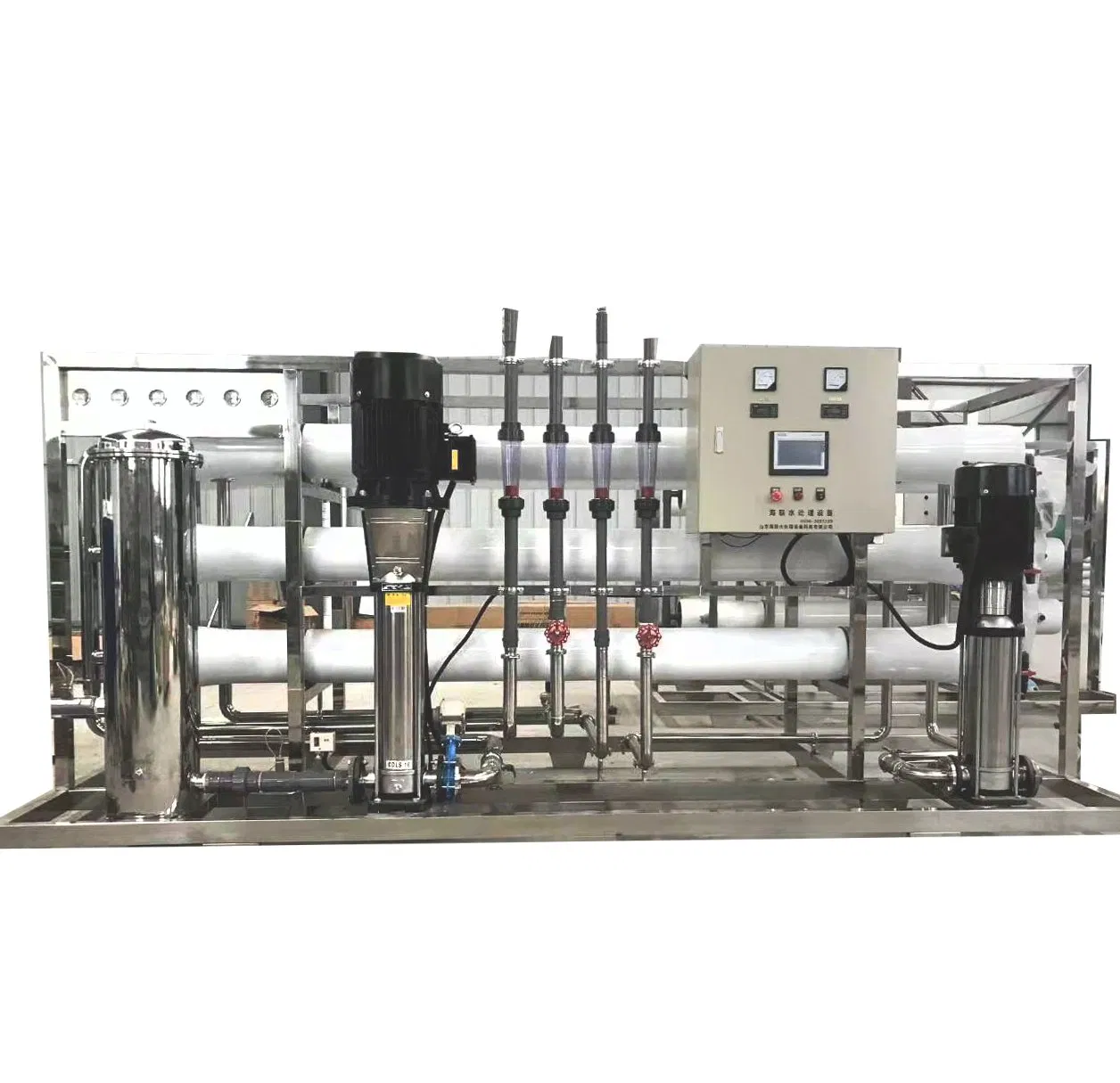 Sistema de purificación de agua RO industrial alimentado por energía solar, tratamiento de agua fuera de la red para áreas remotas