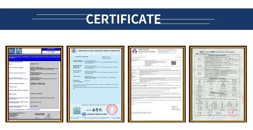 Certificados de calidad CE UL UN38.3