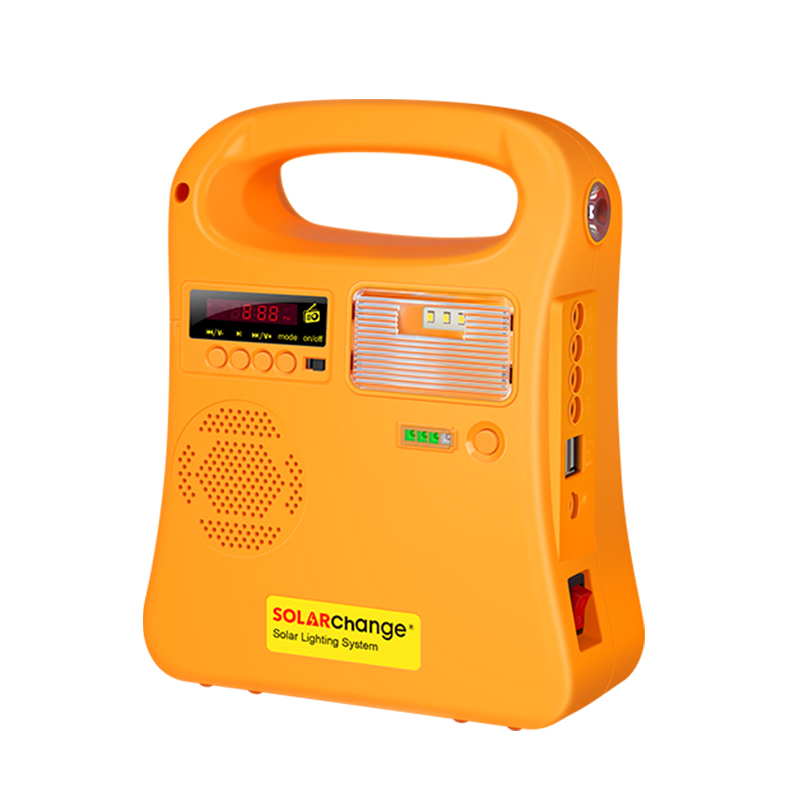 10W Sistema Solar de Iluminación Solar para Áreas Rurales (Con FM Radio/4PC Bombillas LED Cargador móvil)