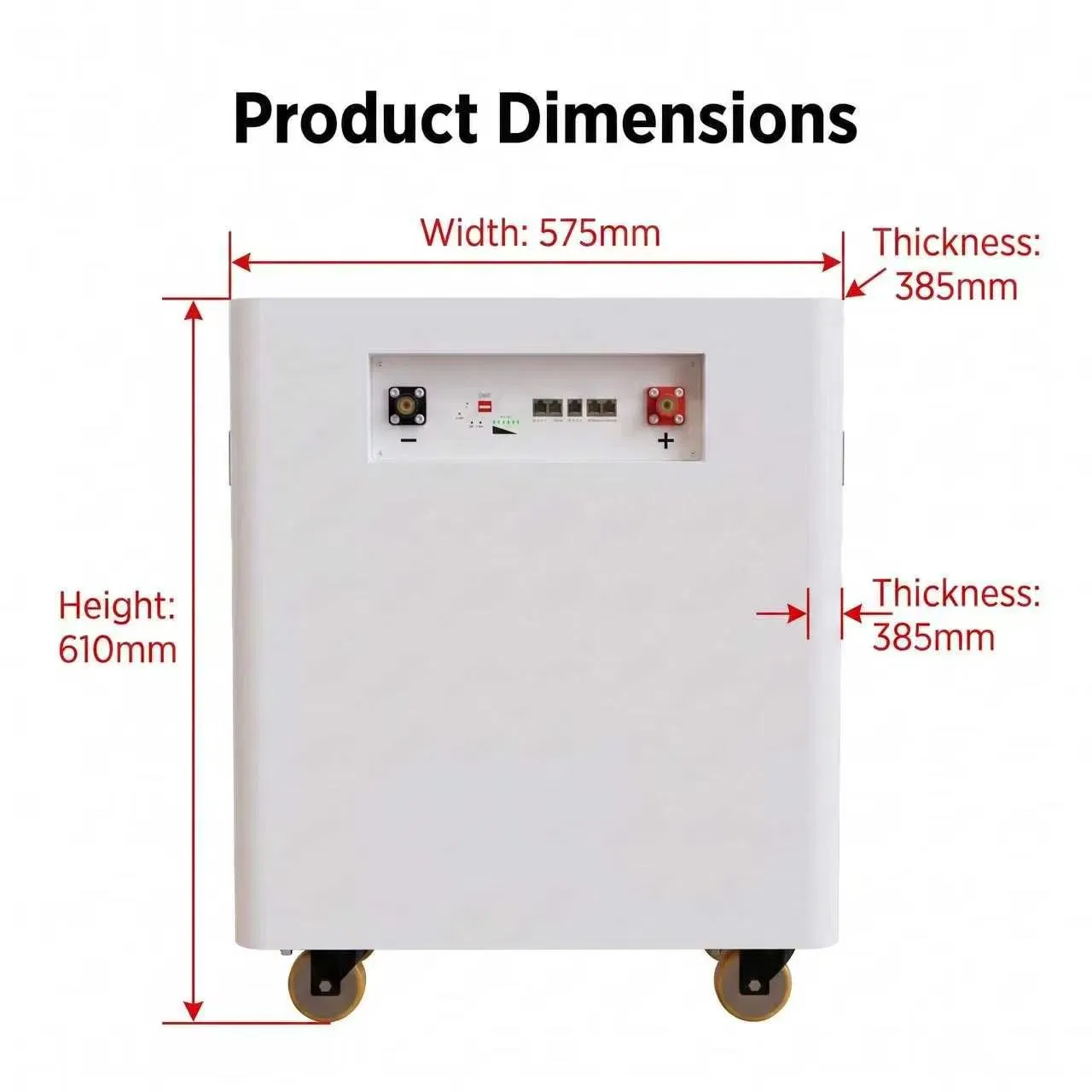 LiFePO4 Sistema de Almacenamiento de Energía en Batería Batería Sobre Ruedas 51.2V Adecuado para Suministro de Energía Solar Residencial Fuera de la Red