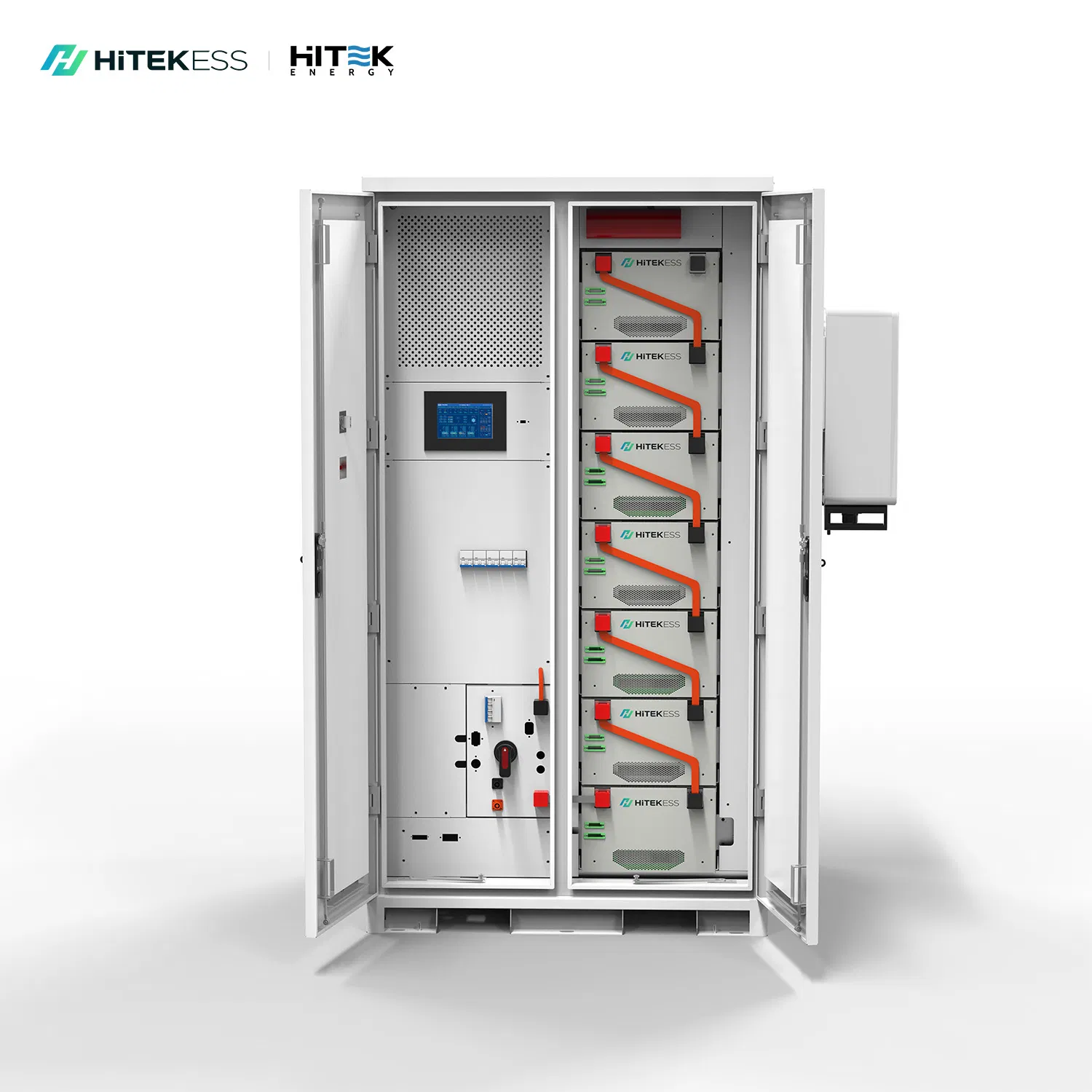 Hitek a prueba de agua 100kwh 200kwh 229kwh Gabinete de almacenamiento de baterías para exteriores 50kw Sistema de almacenamiento de baterías solares Batería de iones de litio con BMS