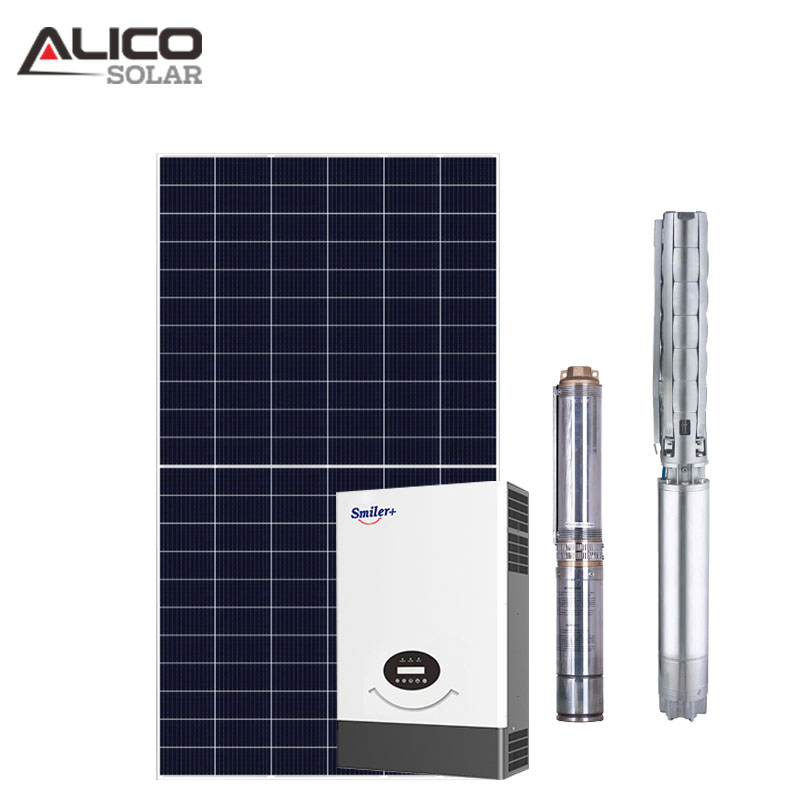 Sistema de bombeo sumergible de corriente continua/alternada para pozo profundo, superficie para riego, conjunto de bomba de agua solar ODM