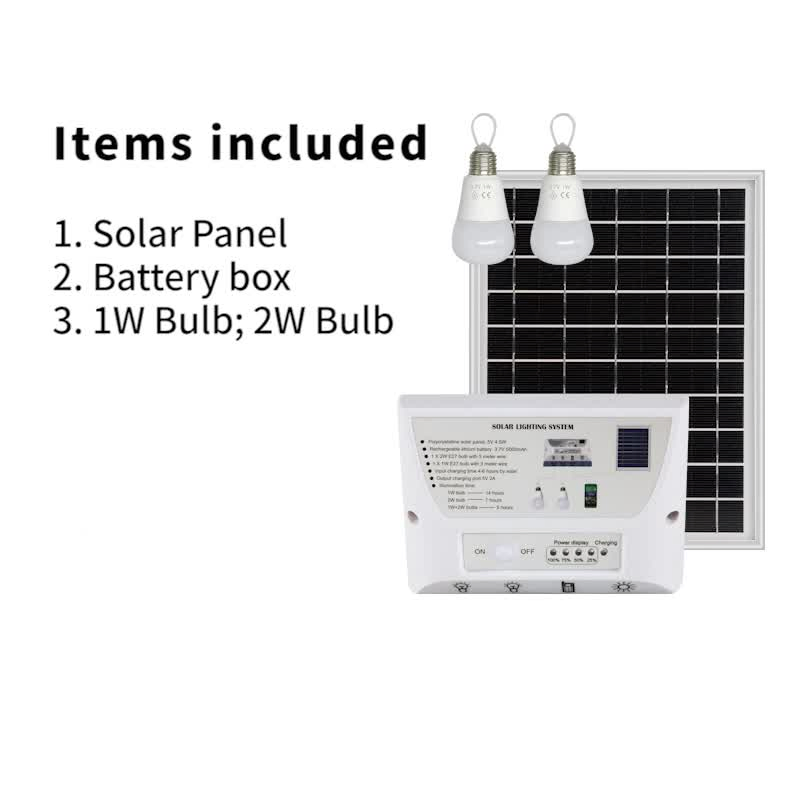 Sistema de Iluminación LED Solar para Camping, Bombilla Portátil, Generación de Energía Exterior, Emergencia