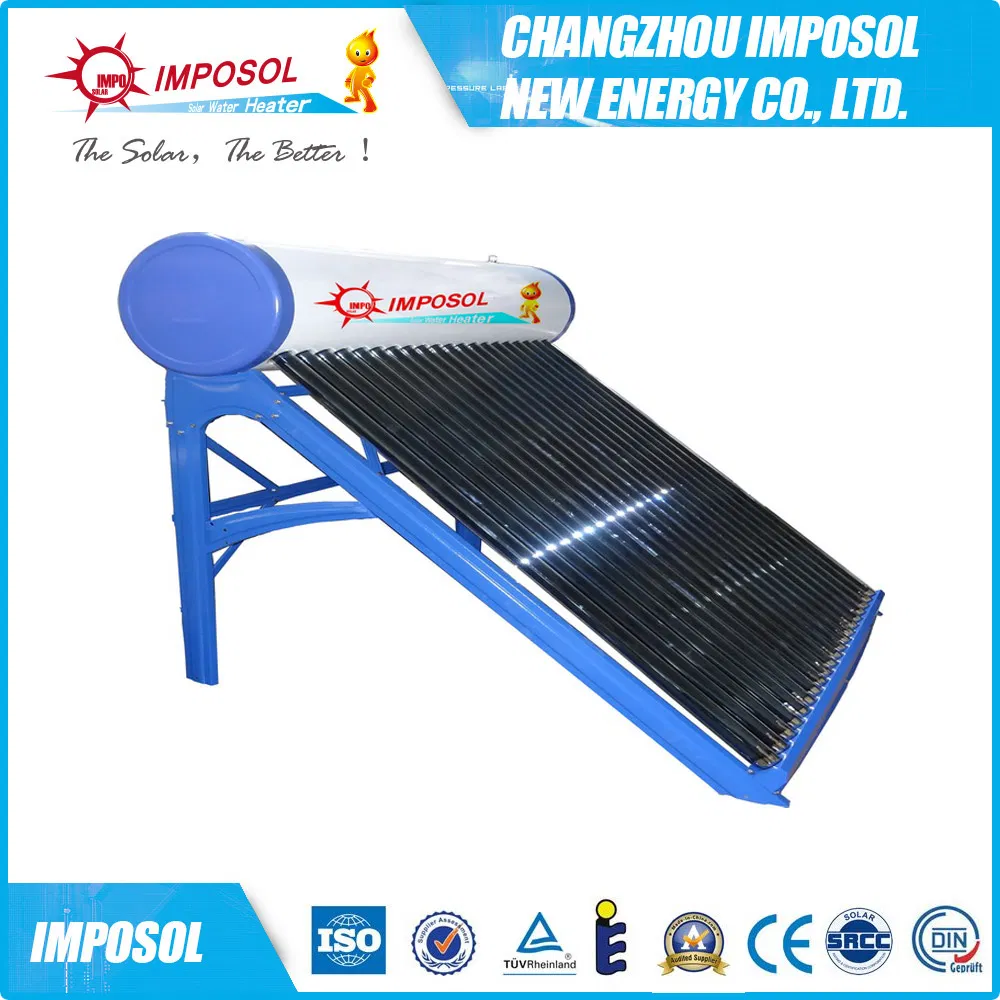 Sistema de calefacción de agua caliente solar pasivo presurizado con tubo de calor (serie YuanMeng) para calefacción central en gimnasios/áreas remotas con SRCC, SABS, Solar Keymark