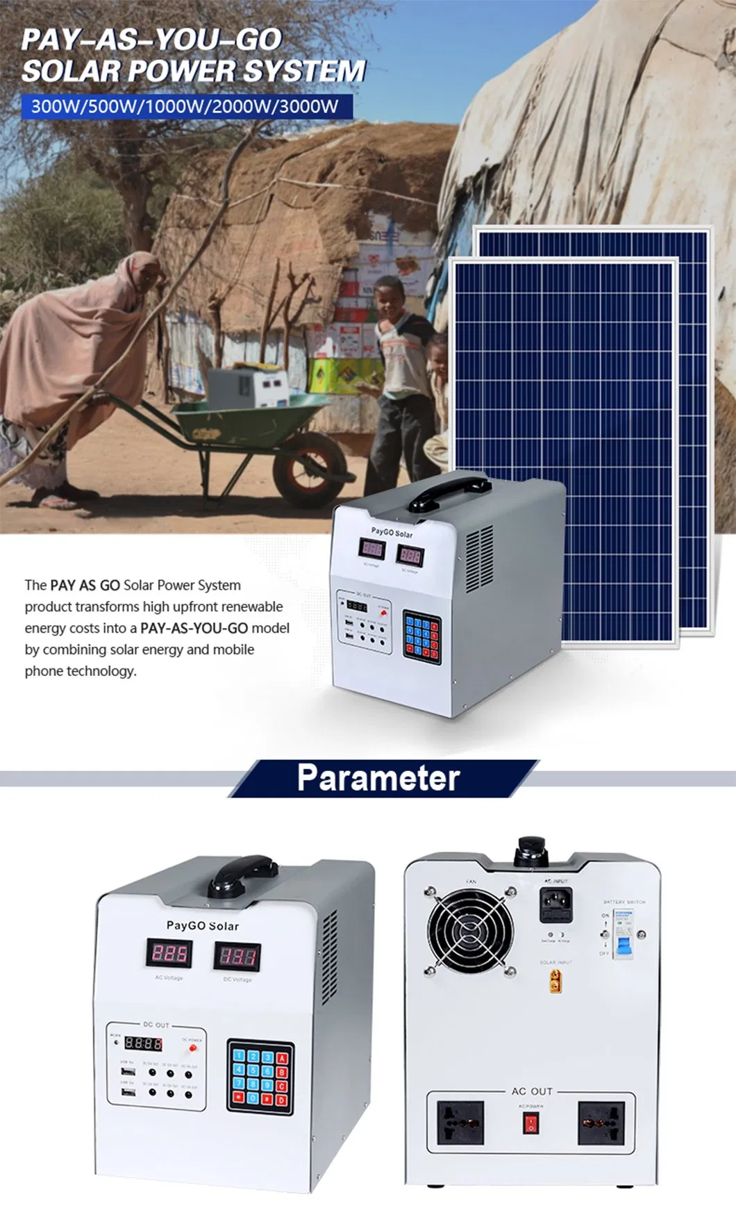 Kit de energía solar portátil para una vida sostenible fuera de la red