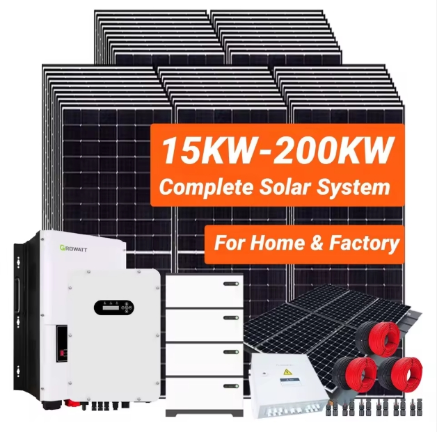 Sistema Completo de Energía Solar 10kw 15kw 20kw 25kw 30kw 35kw 40kw 50kw sistema solar fuera de la red para uso doméstico, comercial e industrial