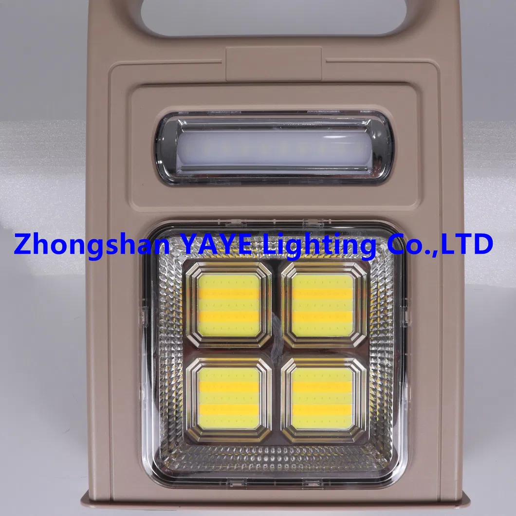 Linterna frontal y luz lateral integradas en el equipo solar