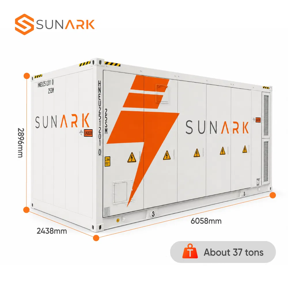 Sistema de Almacenamiento de Baterías Solares Sunark Smart 5mwh con Enfriamiento Líquido y Batería LFP para Proyectos de Microredes Comerciales