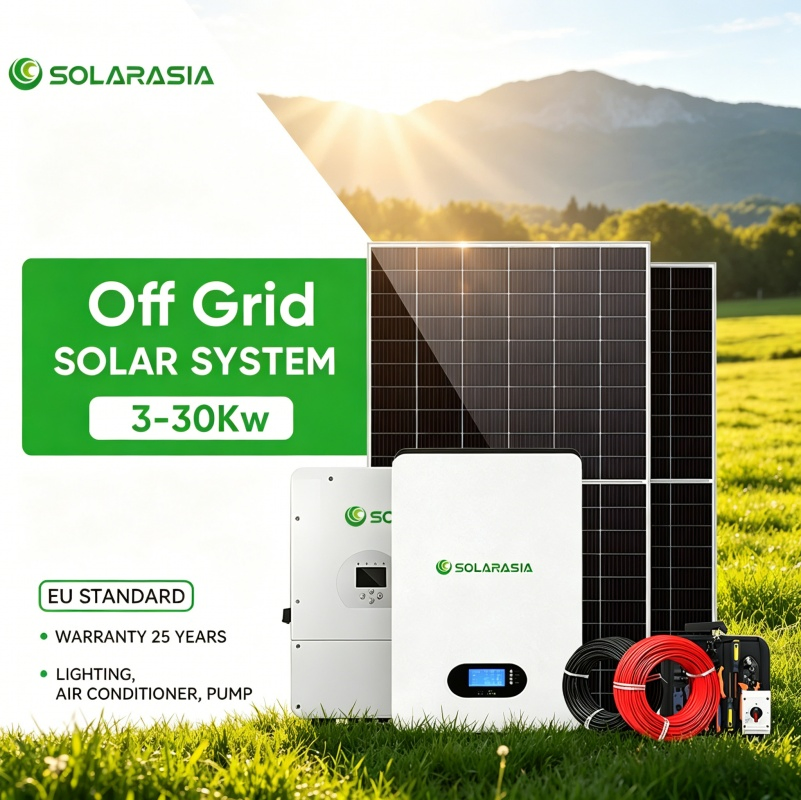 Sistema Solar 3kw 5kw 10kw 15kw 20kw 25kw 30kw Sistema de Energía Solar Completo Residencial Fuera de la Red Kit Completo de Energía para el Hogar