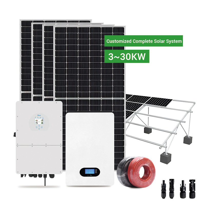 30kw Sistema Solar Completo Fuera de la Red 5kw 10kw 15kw 20kw Sistema Solar Comercial de Batería Fuera de la Red 10kVA Sistema de Energía Solar Todo en Uno para el Hogar