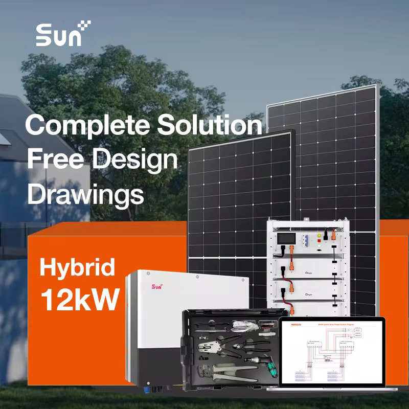 Sistema Solar Híbrido Sunplus 12kw Adecuado para Áreas Rurales Residenciales Solución PV Rentable
