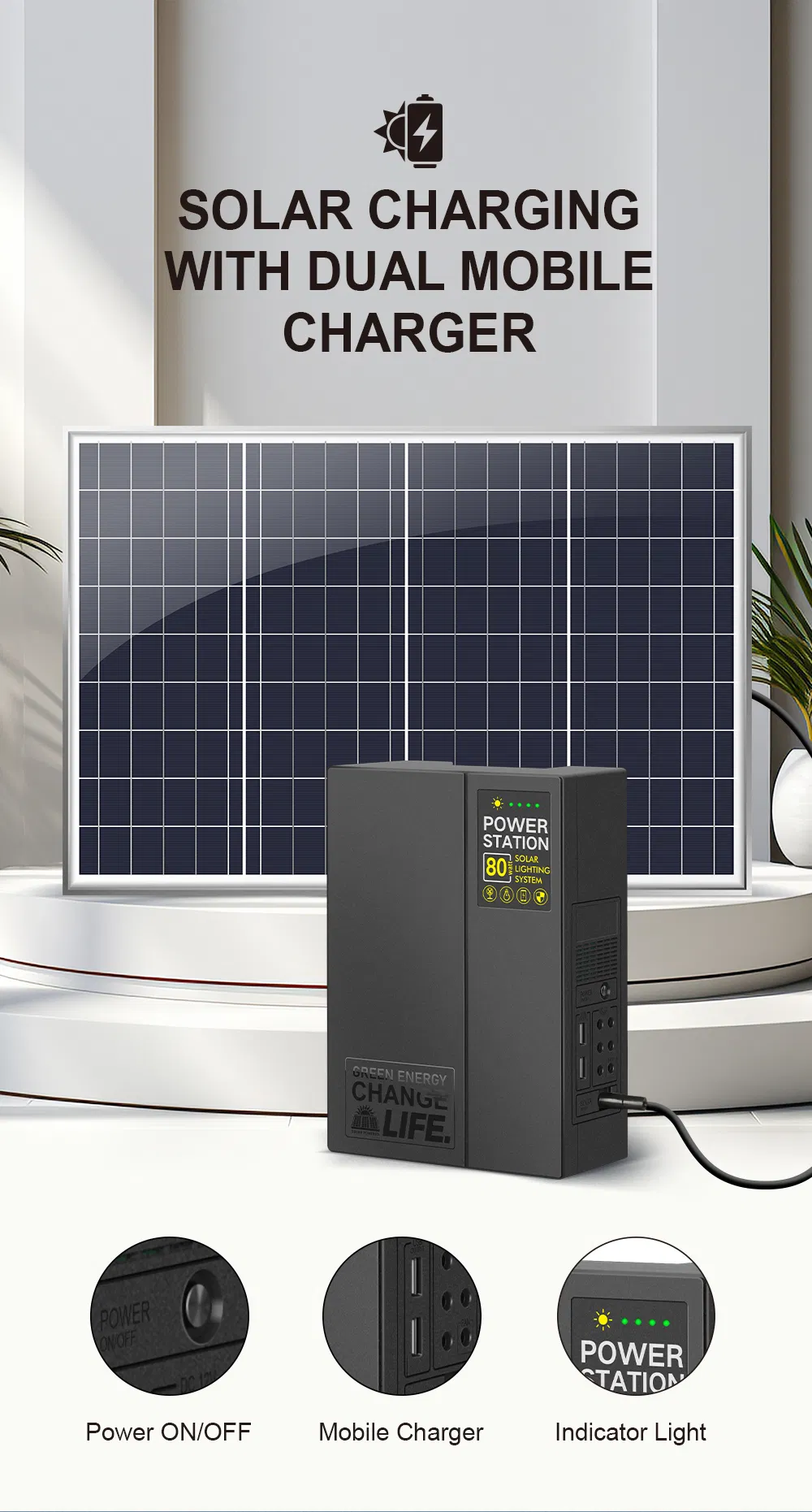 Cargador Móvil Dual Integrado en el Sistema Solar
