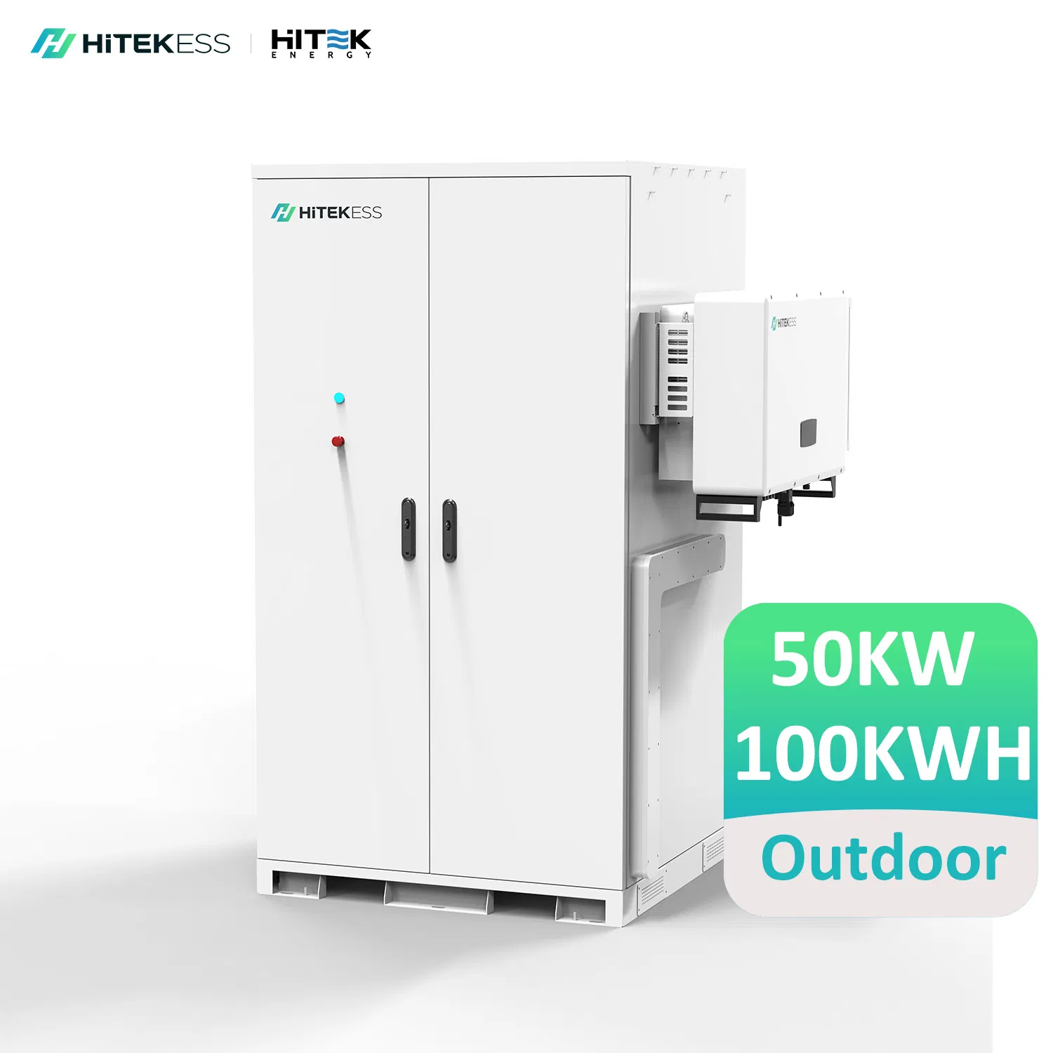 Hitek a prueba de agua 100kwh 200kwh 229kwh Gabinete de almacenamiento de baterías para exteriores 50kw Sistema de almacenamiento de baterías solares Batería de iones de litio con BMS