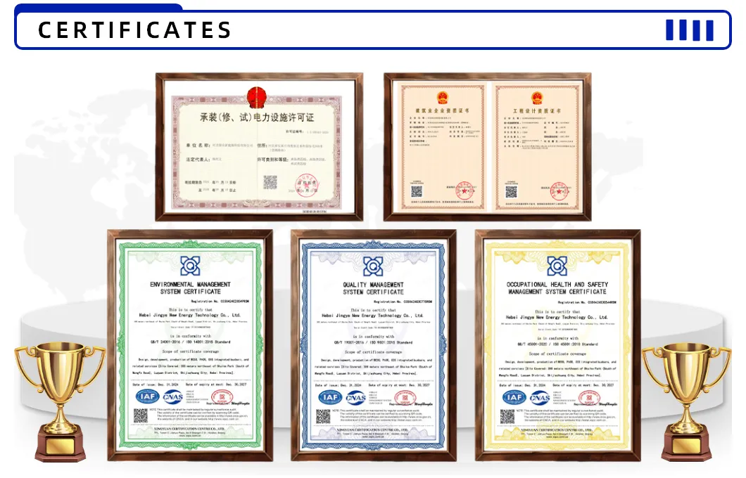 Certificaciones del sistema de almacenamiento de energía