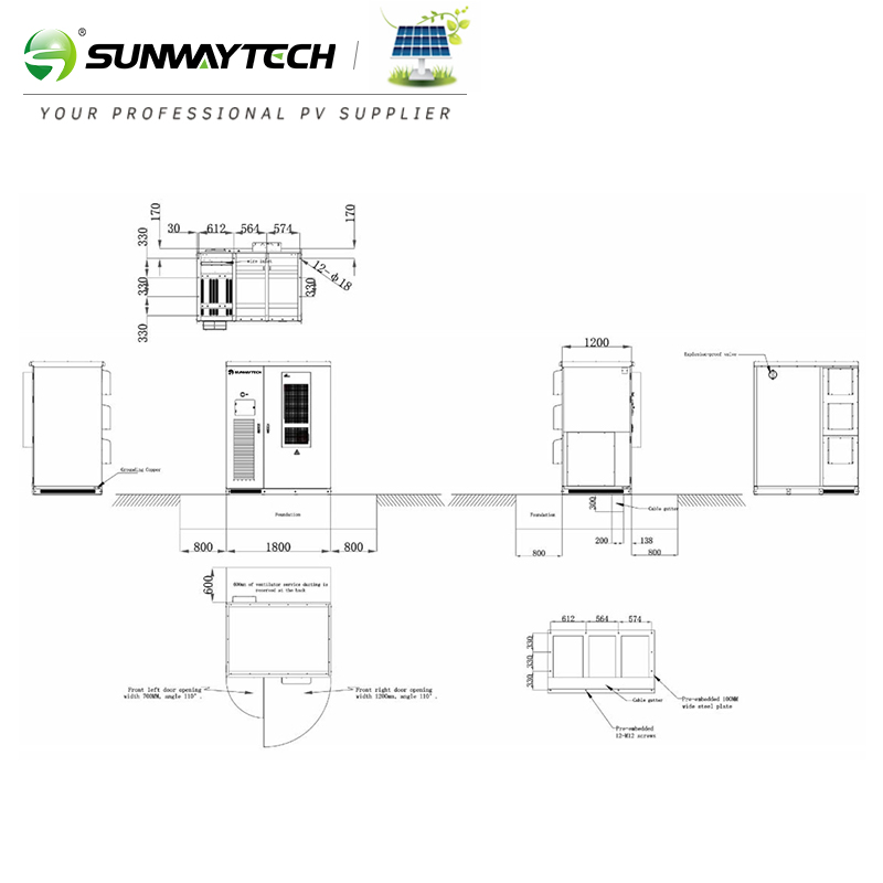 100kw LiFePO4 Sistema de Almacenamiento de Energía Solar Industrial Fuera de la Red Contenedor Hotel Baterías