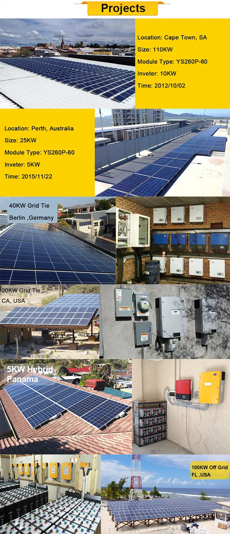 Sistema de Energía Renovable con Panel Solar Fotovoltaico Híbrido 5kw y Almacenamiento de Batería de Respaldo