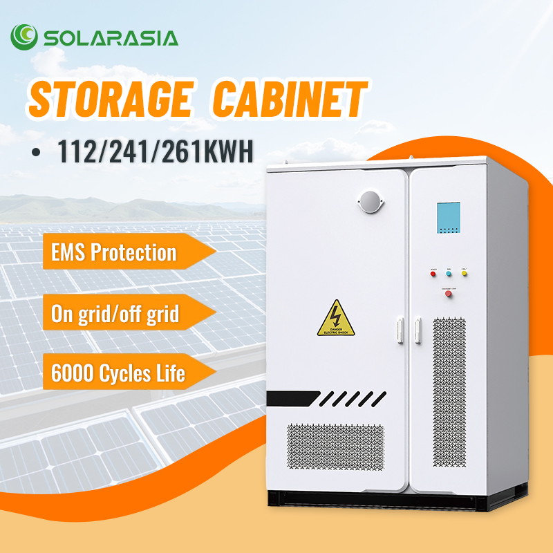 Sistema Solar Comercial de Energía Caja de Armario Ess con 261kwh Paquete de Baterías de Iones de Litio Conexión Fuera de la Red Sistema de Almacenamiento de Energía