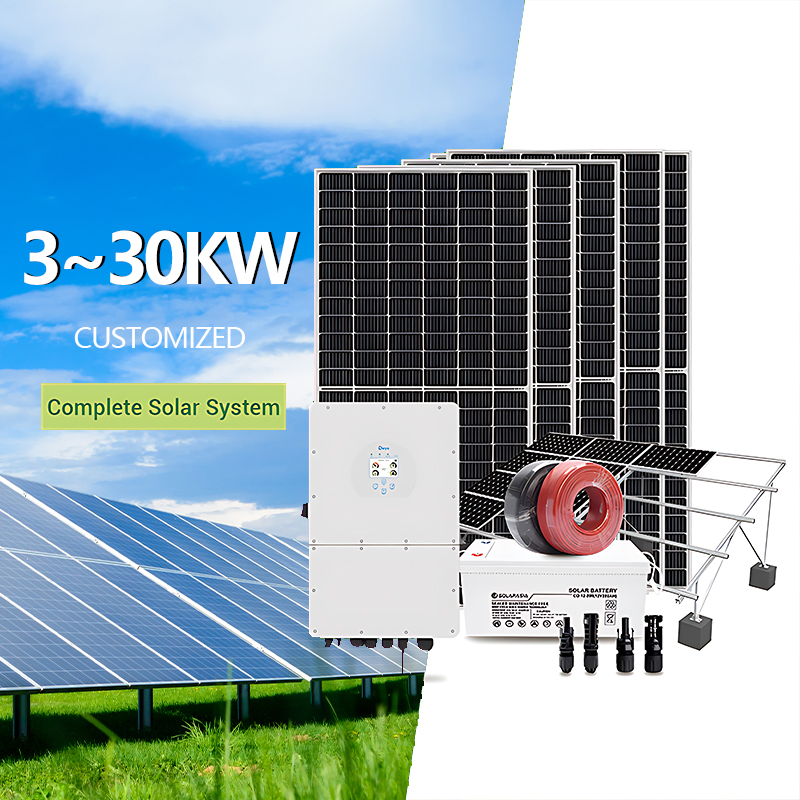 Solarasia 15kw 30kw Kit completo de sistema solar fuera de la red Sistema de energía solar todo en uno 5kw 10kw 15kw 20kw con batería de litio para energía de respaldo en el hogar