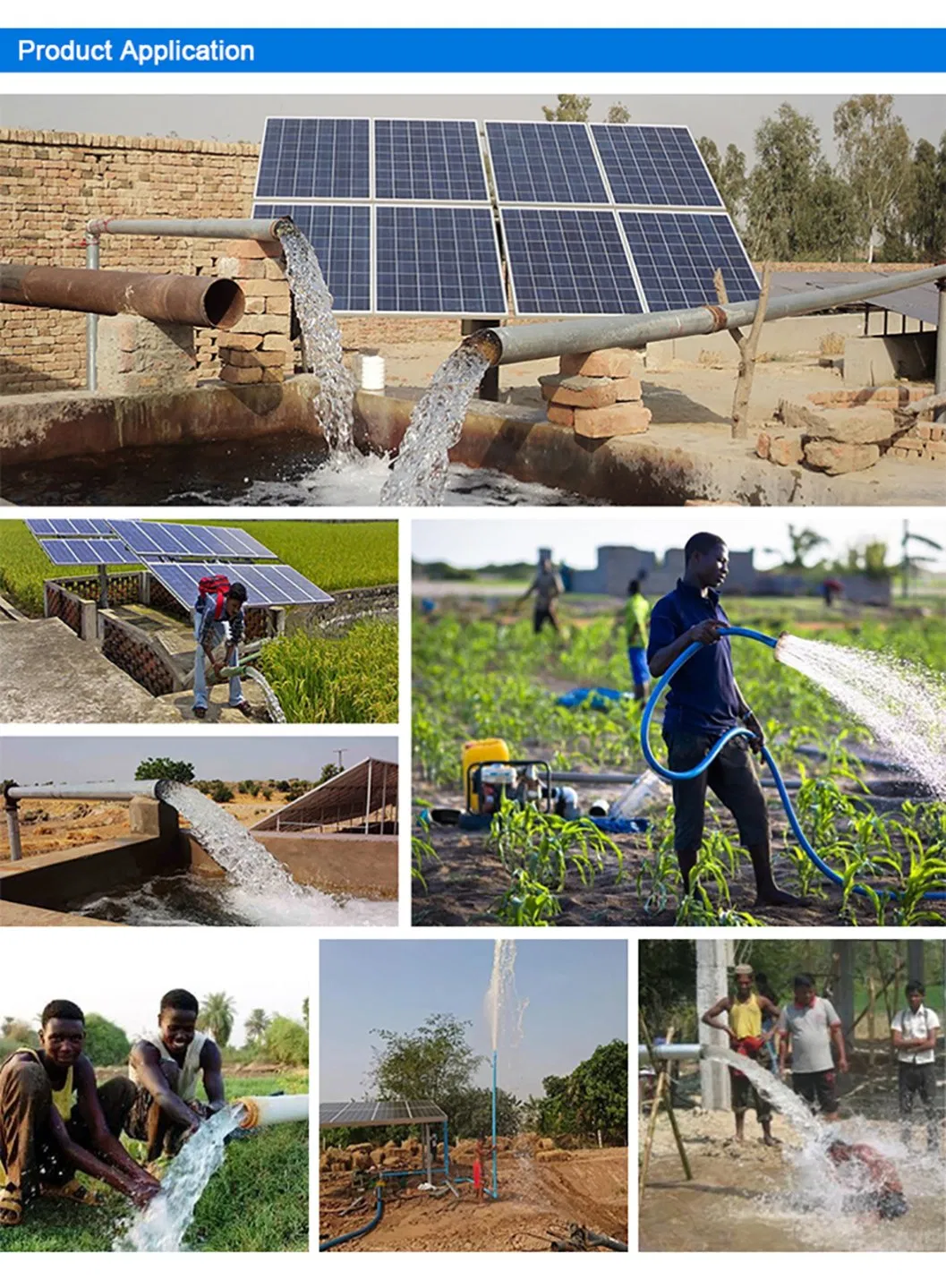 Sistema de bombeo de agua solar confiable para necesidades de riego