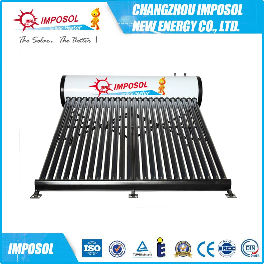 Sistema de calefacción de agua caliente solar pasivo presurizado con tubo de calor (serie YuanMeng) para calefacción central en gimnasios/áreas remotas con SRCC, SABS, Solar Keymark